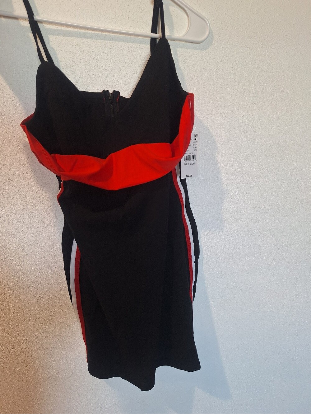 La Hearts Black Mini Dress with Red Accents